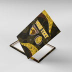 Personalized Hawks Football Canvas Wall Art Easter Egg Pattern Brown Gold Tribal Dot Art Style