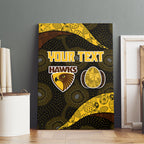 Personalized Hawks Football Canvas Wall Art Easter Egg Pattern Brown Gold Tribal Dot Art Style
