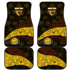 Personalized Hawks Football Car Mats Easter Egg Pattern Brown Gold Tribal Dot Art Style