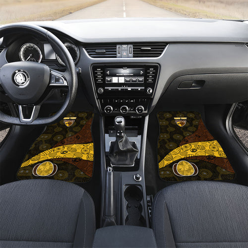 Personalized Hawks Football Car Mats Easter Egg Pattern Brown Gold Tribal Dot Art Style