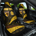 Personalized Hawks Football Car Seat Cover Easter Egg Pattern Brown Gold Tribal Dot Art Style