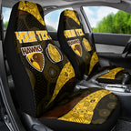 Personalized Hawks Football Car Seat Cover Easter Egg Pattern Brown Gold Tribal Dot Art Style