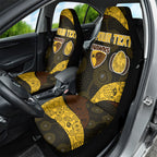 Personalized Hawks Football Car Seat Cover Easter Egg Pattern Brown Gold Tribal Dot Art Style