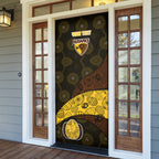 Personalized Hawks Football Door Cover Easter Egg Pattern Brown Gold Tribal Dot Art Style