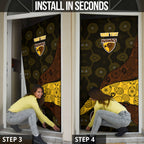 Personalized Hawks Football Door Cover Easter Egg Pattern Brown Gold Tribal Dot Art Style