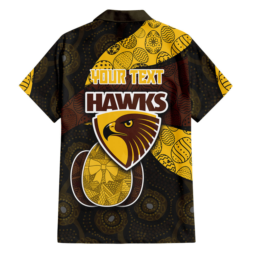 Personalized Hawks Football Family Matching Summer Maxi Dress and Hawaiian Shirt Easter Egg Pattern Brown Gold Tribal Dot Art Style