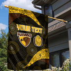 Personalized Hawks Football Garden Flag Easter Egg Pattern Brown Gold Tribal Dot Art Style
