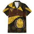Personalized Hawks Football Hawaiian Shirt Easter Egg Pattern Brown Gold Tribal Dot Art Style