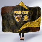 Personalized Hawks Football Hooded Blanket Easter Egg Pattern Brown Gold Tribal Dot Art Style