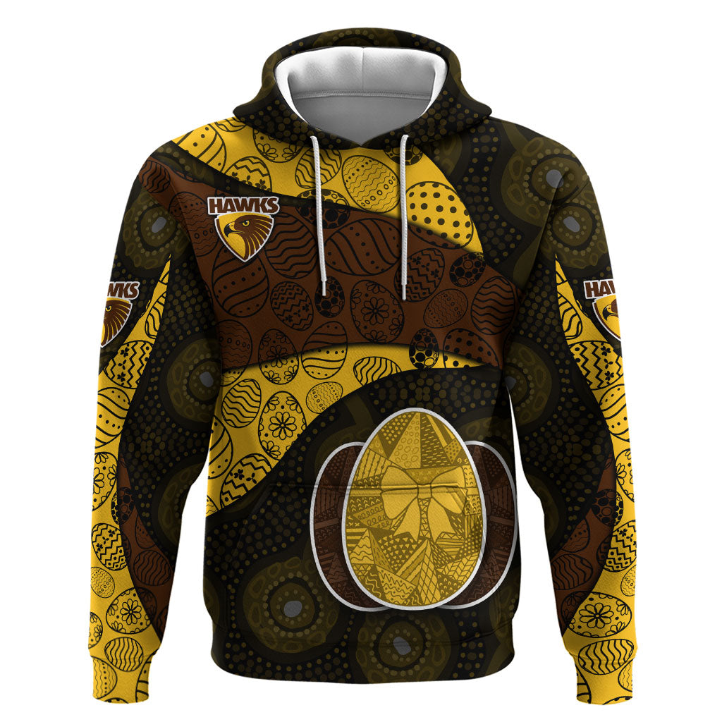 Personalized Hawks Football Hoodie Easter Egg Pattern Brown Gold Tribal Dot Art Style
