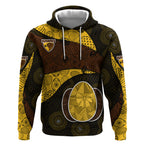 Personalized Hawks Football Hoodie Easter Egg Pattern Brown Gold Tribal Dot Art Style