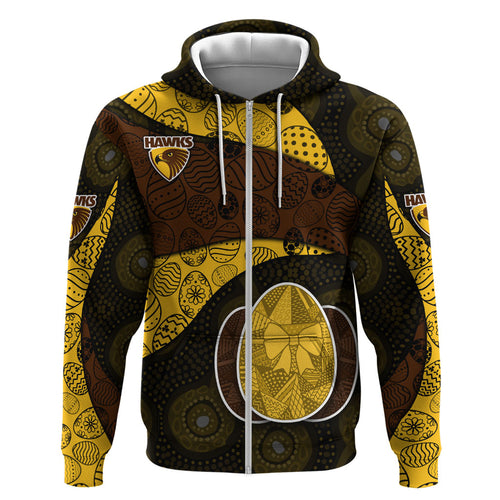 Personalized Hawks Football Hoodie Easter Egg Pattern Brown Gold Tribal Dot Art Style