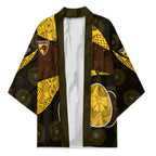 Personalized Hawks Football Kimono Easter Egg Pattern Brown Gold Tribal Dot Art Style