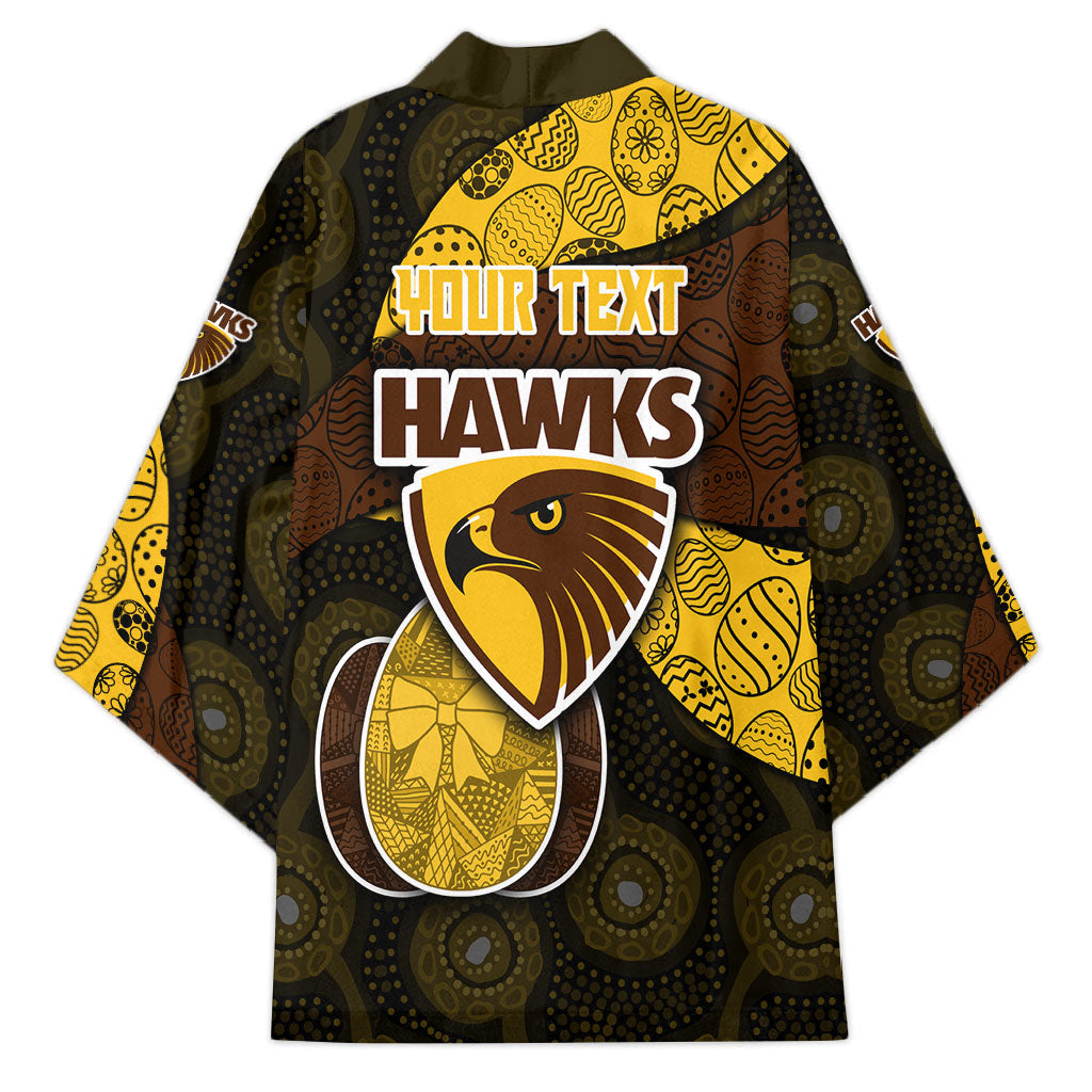 Personalized Hawks Football Kimono Easter Egg Pattern Brown Gold Tribal Dot Art Style