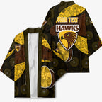 Personalized Hawks Football Kimono Easter Egg Pattern Brown Gold Tribal Dot Art Style