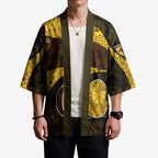Personalized Hawks Football Kimono Easter Egg Pattern Brown Gold Tribal Dot Art Style