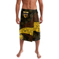 Personalized Hawks Football Lavalava Easter Egg Pattern Brown Gold Tribal Dot Art Style