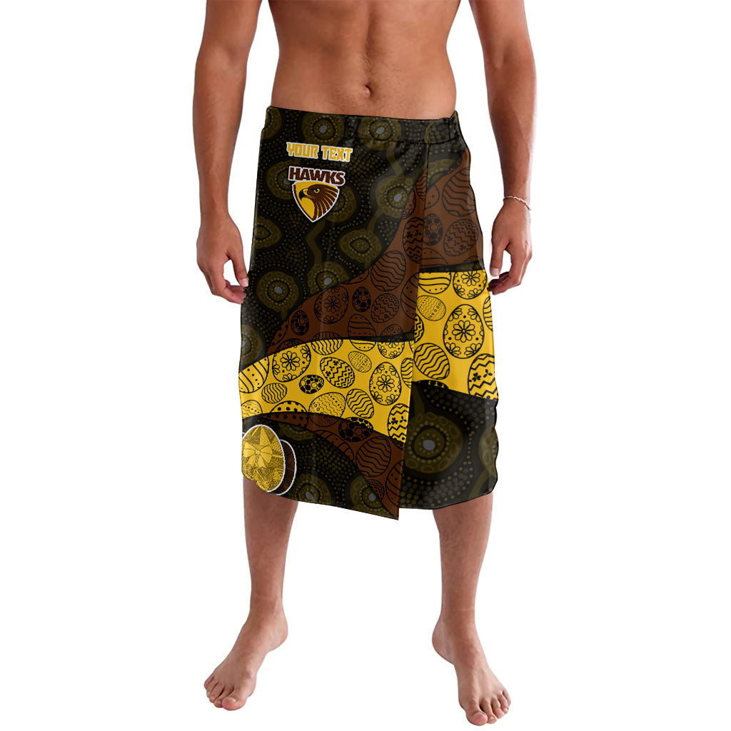 Personalized Hawks Football Lavalava Easter Egg Pattern Brown Gold Tribal Dot Art Style