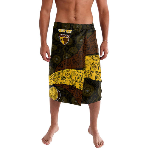 Personalized Hawks Football Lavalava Easter Egg Pattern Brown Gold Tribal Dot Art Style