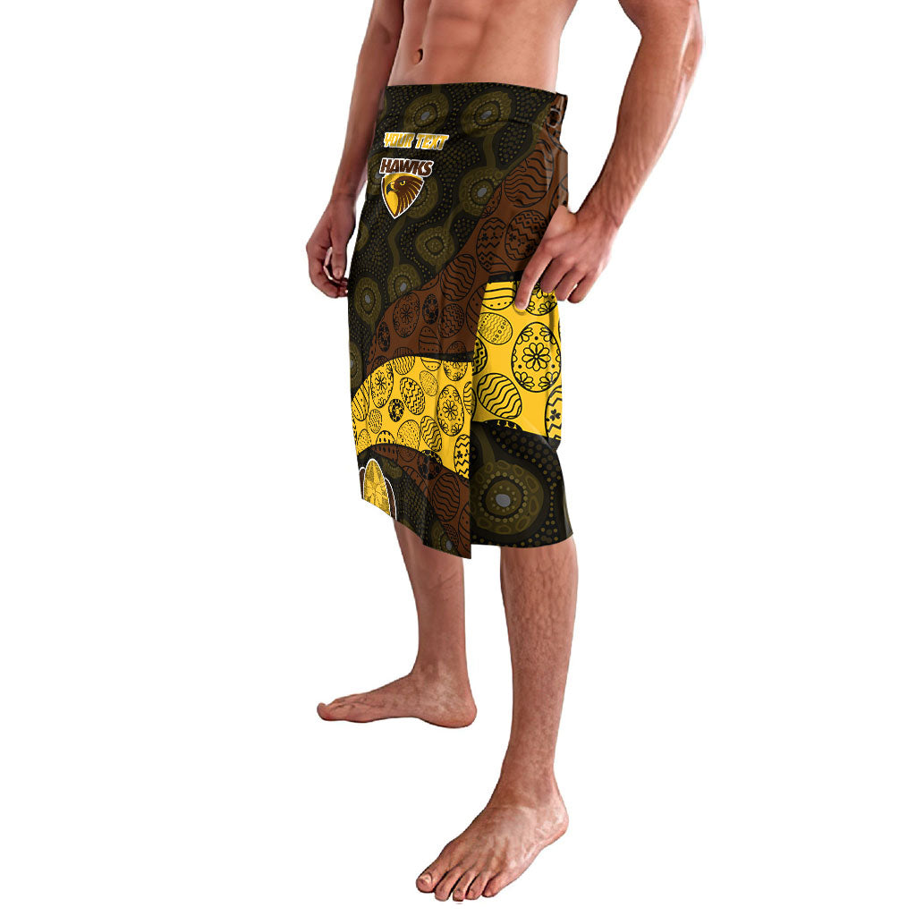 Personalized Hawks Football Lavalava Easter Egg Pattern Brown Gold Tribal Dot Art Style