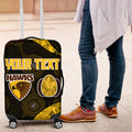 Personalized Hawks Football Luggage Cover Easter Egg Pattern Brown Gold Tribal Dot Art Style