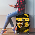 Personalized Hawks Football Luggage Cover Easter Egg Pattern Brown Gold Tribal Dot Art Style