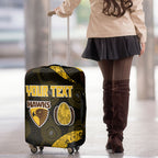 Personalized Hawks Football Luggage Cover Easter Egg Pattern Brown Gold Tribal Dot Art Style