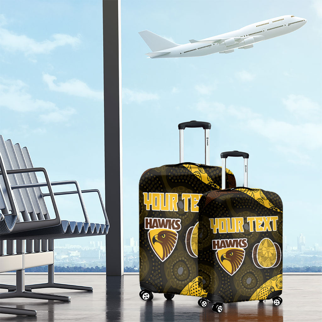 Personalized Hawks Football Luggage Cover Easter Egg Pattern Brown Gold Tribal Dot Art Style