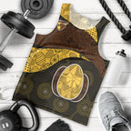 Personalized Hawks Football Men Tank Top Easter Egg Pattern Brown Gold Tribal Dot Art Style