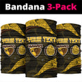 Personalized Hawks Football Neck Gaiter Easter Egg Pattern Brown Gold Tribal Dot Art Style