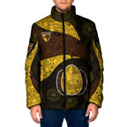 Personalized Hawks Football Padded Jacket Easter Egg Pattern Brown Gold Tribal Dot Art Style