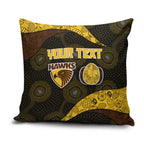 Personalized Hawks Football Pillow Cover Easter Egg Pattern Brown Gold Tribal Dot Art Style