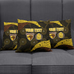 Personalized Hawks Football Pillow Cover Easter Egg Pattern Brown Gold Tribal Dot Art Style