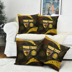 Personalized Hawks Football Pillow Cover Easter Egg Pattern Brown Gold Tribal Dot Art Style
