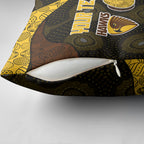 Personalized Hawks Football Pillow Cover Easter Egg Pattern Brown Gold Tribal Dot Art Style