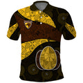 Personalized Hawks Football Polo Shirt Easter Egg Pattern Brown Gold Tribal Dot Art Style
