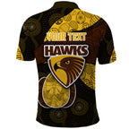Personalized Hawks Football Polo Shirt Easter Egg Pattern Brown Gold Tribal Dot Art Style