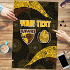 Personalized Hawks Football Puzzle Easter Egg Pattern Brown Gold Tribal Dot Art Style