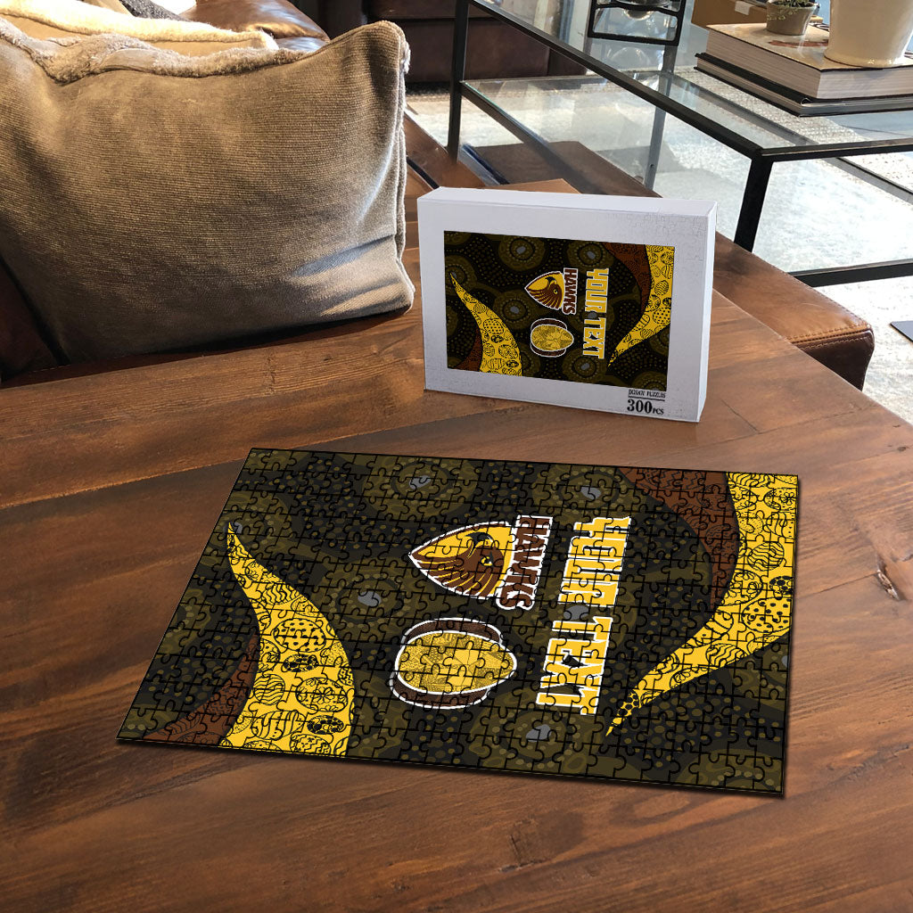 Personalized Hawks Football Puzzle Easter Egg Pattern Brown Gold Tribal Dot Art Style