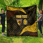 Personalized Hawks Football Quilt Easter Egg Pattern Brown Gold Tribal Dot Art Style