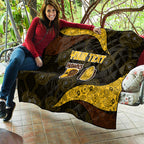 Personalized Hawks Football Quilt Easter Egg Pattern Brown Gold Tribal Dot Art Style