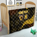 Personalized Hawks Football Quilt Easter Egg Pattern Brown Gold Tribal Dot Art Style