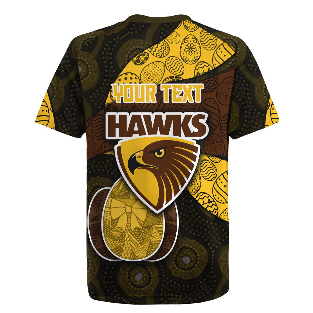 Personalized Hawks Football Rugby Jersey Easter Egg Pattern Brown Gold Tribal Dot Art Style