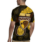 Personalized Hawks Football Rugby Jersey Easter Egg Pattern Brown Gold Tribal Dot Art Style