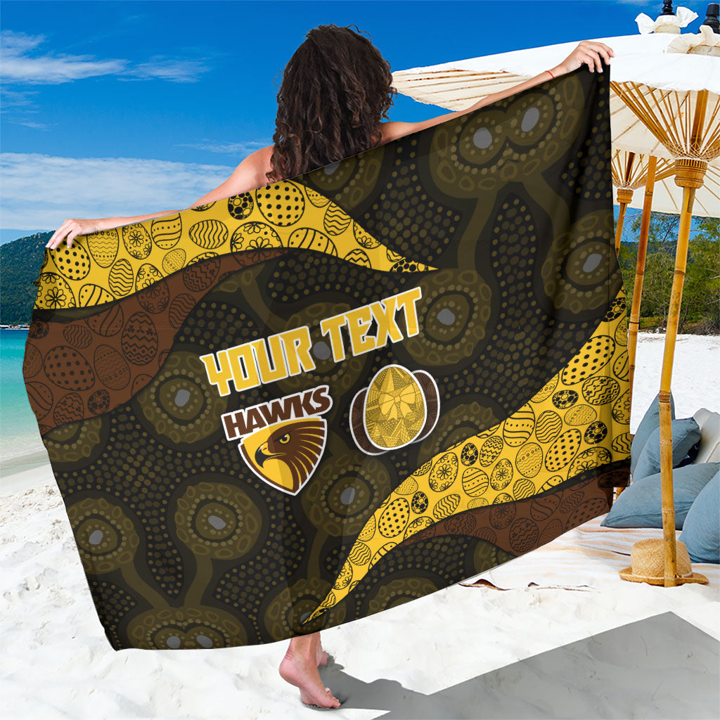 Personalized Hawks Football Sarong Easter Egg Pattern Brown Gold Tribal Dot Art Style