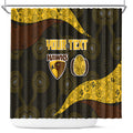 Personalized Hawks Football Shower Curtain Easter Egg Pattern Brown Gold Tribal Dot Art Style