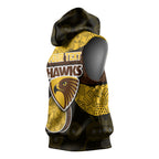Personalized Hawks Football Sleeveless Hoodie Easter Egg Pattern Brown Gold Tribal Dot Art Style