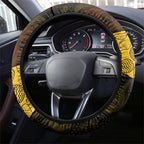 Hawks Football Steering Wheel Cover Easter Egg Pattern Brown Gold Tribal Dot Art Style