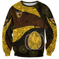 Personalized Hawks Football Sweatshirt Easter Egg Pattern Brown Gold Tribal Dot Art Style
