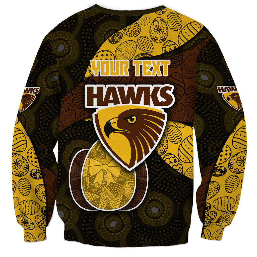 Personalized Hawks Football Sweatshirt Easter Egg Pattern Brown Gold Tribal Dot Art Style
